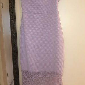 Strapless purple dress